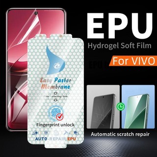 รองรับลายนิ้วมือปลดล็อคฟิล์มไฮโดรเจล EPU แบบใสสําหรับVIVO V50 V40 V30 Pro 5G V30e V29 V27 V25 V23 Pro Y78 X200 X100 X90 X80 X70 X60 Proกาวป้องกันหน้าจอ