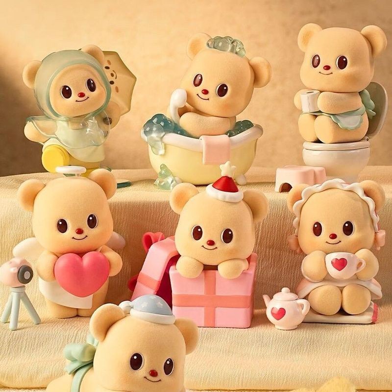 PLZDOT ของแท้ Butterbear Butterbear Leisure Time Series Mystery Box รูป Flocking ของขวัญ