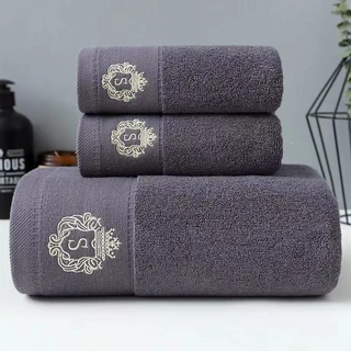 ผ้าเช็ดตัวไซส์ใหญ่พิเศษ โลโก้สีทอง ผ้าCotton 100% ขนาด70x140 Cm ซับน้ำดี ขนไม่หลุด ผ้าหนานุ่มสบาย