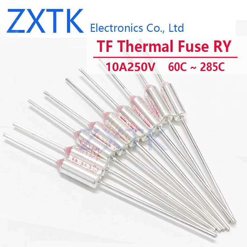 CHIP IC 5 ชิ้น TF ความร้อนฟิวส์ RY 10A 250 โวลต์อุณหภูมิ 60C 65C 75C 85C 100C 120C 130C 152C 165C 17