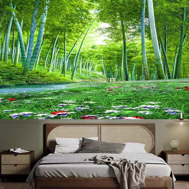 ภูมิทัศน์ภูมิทัศน์ขนาดใหญ่ผนังผ้าพื้นหลังผ้านอร์ดิกข้างเตียงห้องนอนห้องนั่งเล่นตกแต่งพรมพรมบล็อกพรม - รูปที่ 5