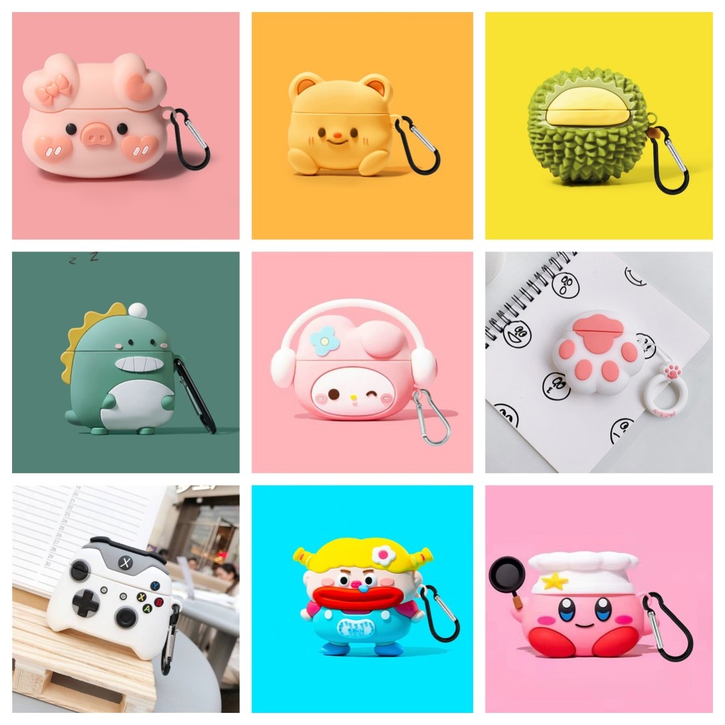 ⭐️พร้อมส่ง⭐️น่ารักการ์ตูน ซิลิโคนหูฟังสําหรับ Airpods 4/3/2/1/Pro/Pro2 โปร ทูธชุดหูฟังไร้สายกันกระแทกนุ่มฝาครอบป้องกัน ราคา ถูกที่สุด ดีลบีเคเค