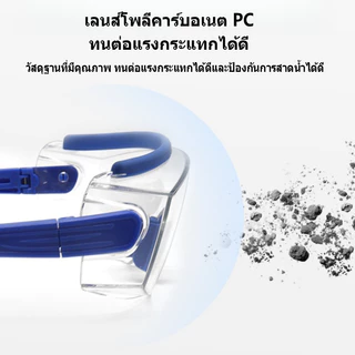 แว่นเซฟตี้ แว่นตานิรภัย ป้องกันหมอก กันทราย แว่นตากันลม การป้องกันดวงตา สามารถสวมใส่กับแว่นสายตาสั้นได้