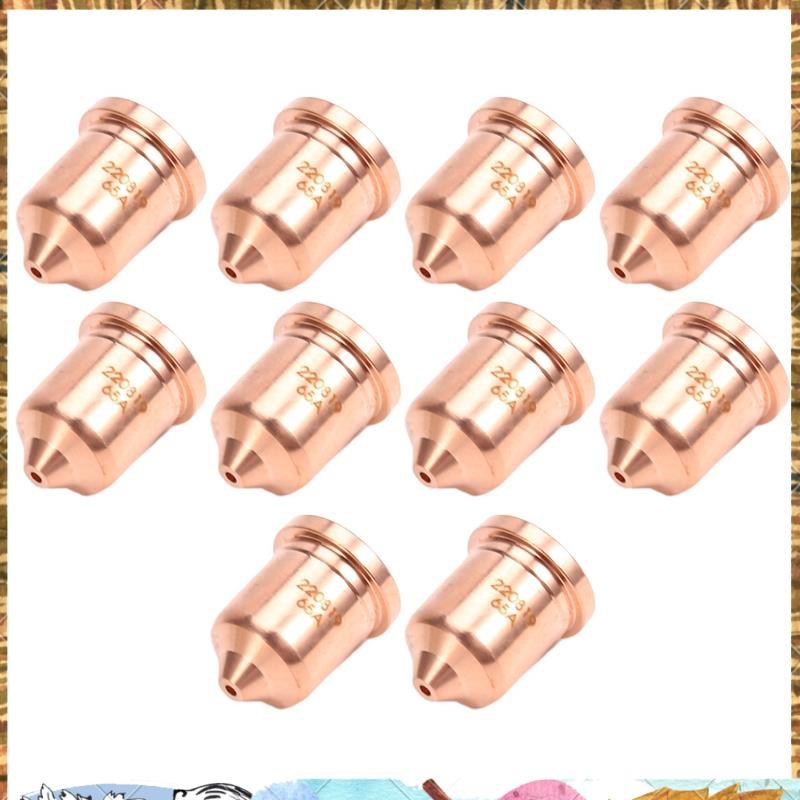 10ชิ้น 220819 65A หัวฉีด Fit สําหรับวัสดุสิ้นเปลืองไฟฉายตัดพลาสม่า 65/85/105