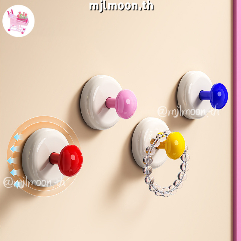 ตะขอถ้วยดูด โดปามีน ไม่มีการเจาะ ตะขอแขวนเสื้อผ้า ตะขอกาวรับน้ําหนักที่แข็งแกร่ง ตะขอติดผนังในห้องน้ํา