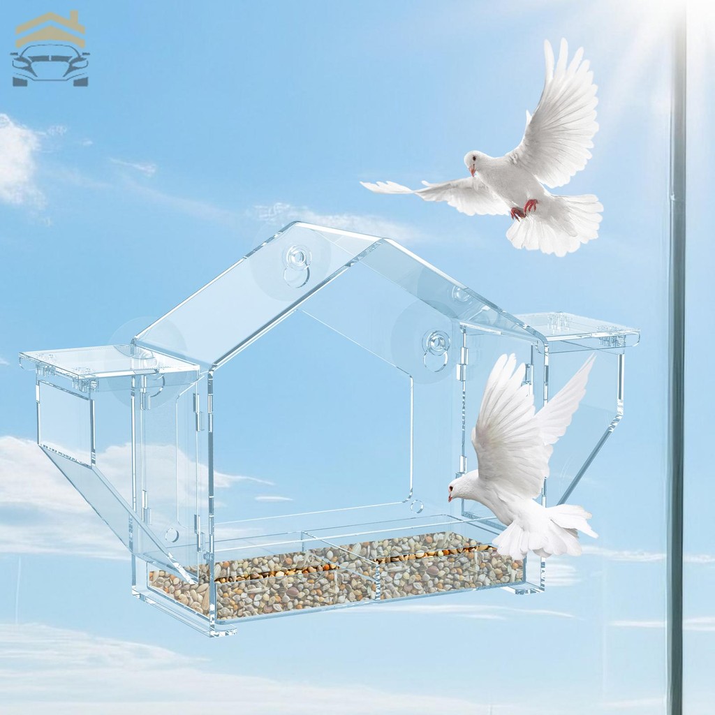 PS โปร่งใสใส Bird Feeder กระรอก Proof House Shape Bird Feeder ปลอดภัยสําหรับ Garden SHOPQJC8989