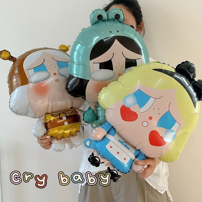Tear Baby Balloon ลูกโป่งฟิล์มอลูมิเนียม Cry ลูกโป่งเด็ก CRYBABY ลูกโป่งเด็กวันเกิดบอลลูน Air Floating Bubble Mart บอลลูน