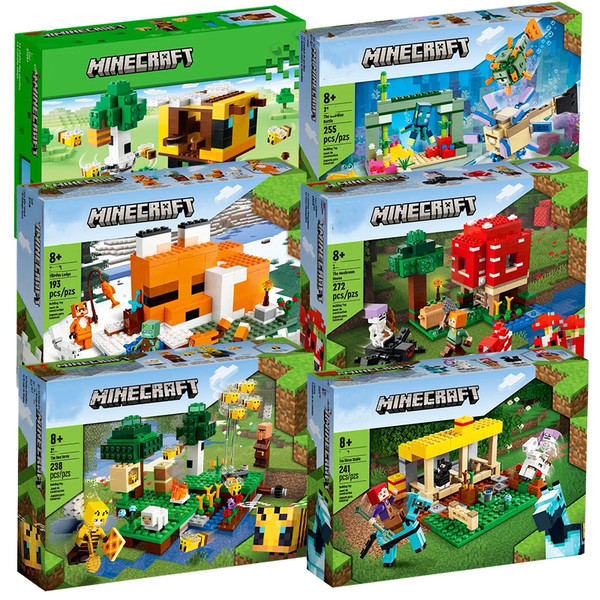 minecraft toy minecraft เหมาะสําหรับเลโก้บล็อกตัวต่อ MC Minecraft Minecraft Village Mini Series Minifigures จับคู่ของเล่นเด็ก