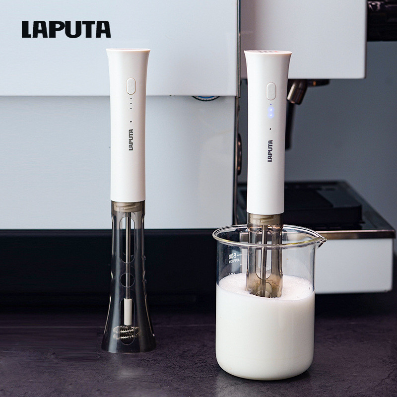 LAPUTA Leton เครื่องตีฟองนมไฟฟ้าพวงมาลัยกาแฟเครื่องตีนมอัตโนมัติแฮนด์ฟรีที่ตีนมแท่งกวน