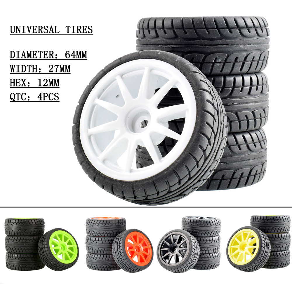 910-8003 64 มม.ยางและชุดล้อ 4PCS สําหรับ 1:10 HSP HPI SAKURA D3 Kyosho FW06 ทั่วไป