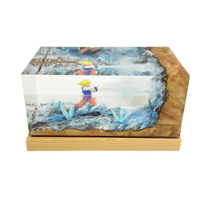 อะนิเมะ Dragon Ball Z รูป Son Goku 16 สีตัวเลือกการสลับ USB Night Light เรซิ่นเดสก์ท็อปเครื่องประดับ