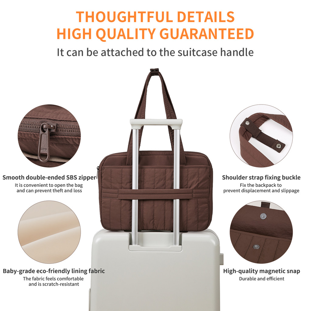 Aji กระเป๋าเอกสารแล็ปท็อปผู้หญิงกันน้ําน้ําหนักเบาแฟชั่นทุกวันไหล่กระเป๋าแล็ปท็อป - รูปที่ 4