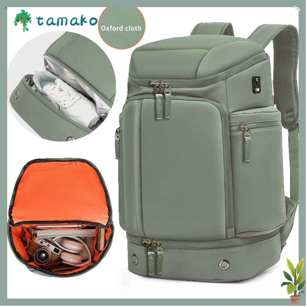 TAMAKO Trekking Backpack, 45L Waterproof Travel Backpack, Large Capacity with Shoe Bag USB Charging 