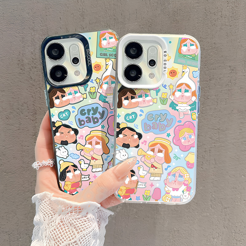 เคส OPPO Reno 14 14F 5G เคส OPPO Reno 14 Pro 5G เคสน่ารักไคร้เบบี้ Crybaby เด็กผู้หญิงอินเทรนด์กันกระแทกน่ารักกระต่ายฝ้าความรู้สึกกรณีสําหรับเด็กผู้หญิงเด็กผู้ชายนักเรียน