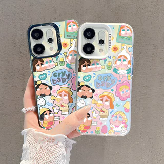 เคส OPPO Reno 14 15 16 14F 15F 16F 5G เคส OPPO Reno 14 15 16 Pro Max 5G เคสน่ารักไคร้เบบี้ Crybaby เด็กผู้หญิงอินเทรนด์กันกระแทกน่ารักกระต่ายฝ้าความรู้สึกกรณีสําหรับเด็กผู้หญิงเด็กผู้ชายนักเรียน