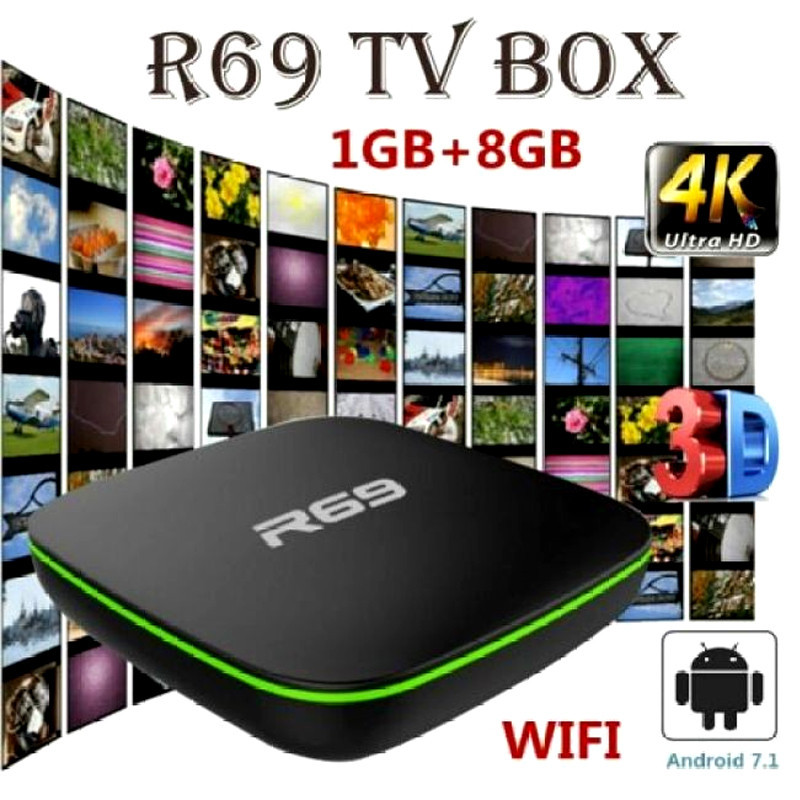Tv Box R69 คุณภาพสูง Android 7.1 H3 Quad Core 2.4G Hz WiFi 1080P HD บ้านอัจฉริยะ Set-Top Box Media P