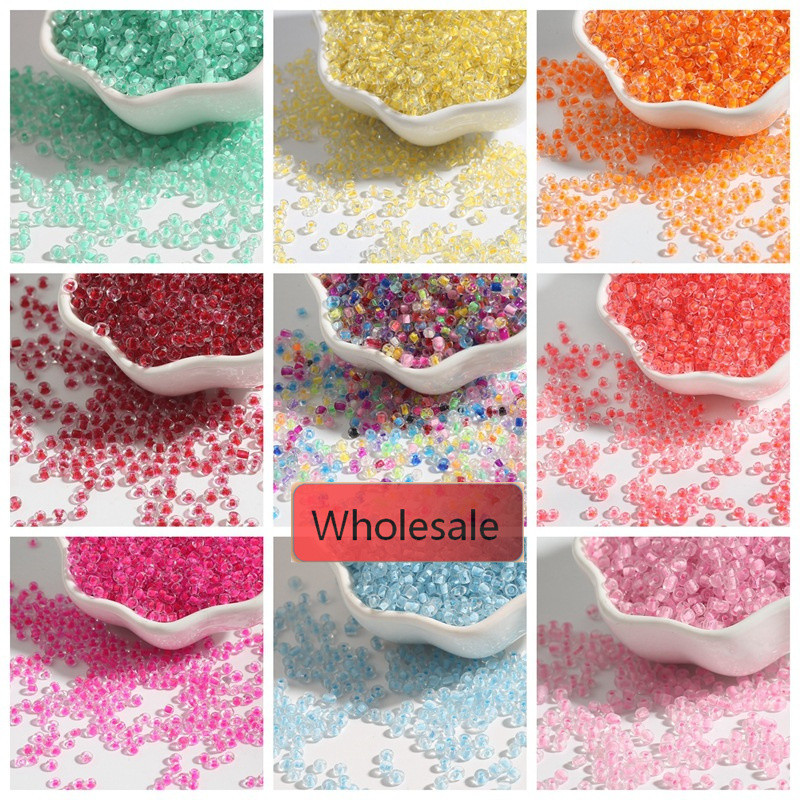 150-1000pcs 2-4 มม.แก้วลูกปัด DIY Dye Core สําหรับเครื่องประดับทําขายส่ง Handmade สร้อยคอสร้อยข้อมือสิ่งที่แนบมา Key Chain Handwork
