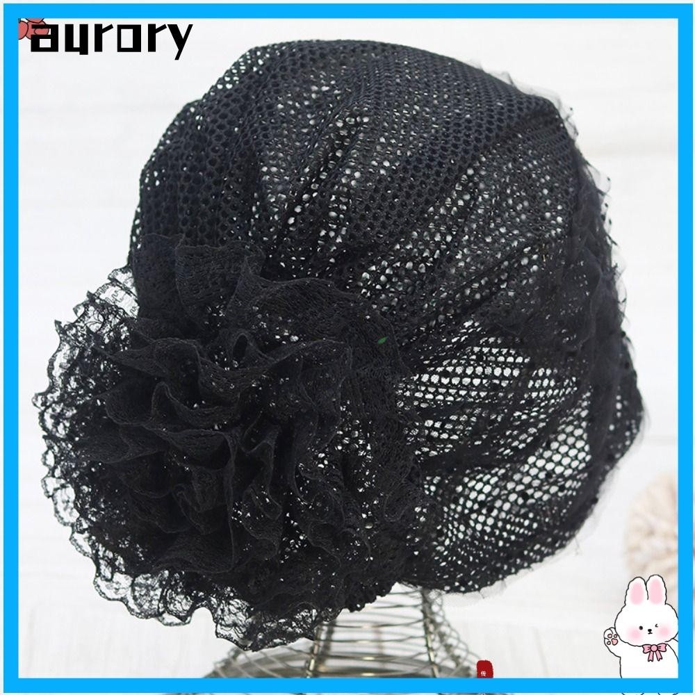 AURORY หมวกผ้าโพกหัว, ผ้าโพกศีรษะฤดูร้อนที่หรูหรา, แฟชั่นลูกไม้ Breathable Head Wraps ผู้หญิง
