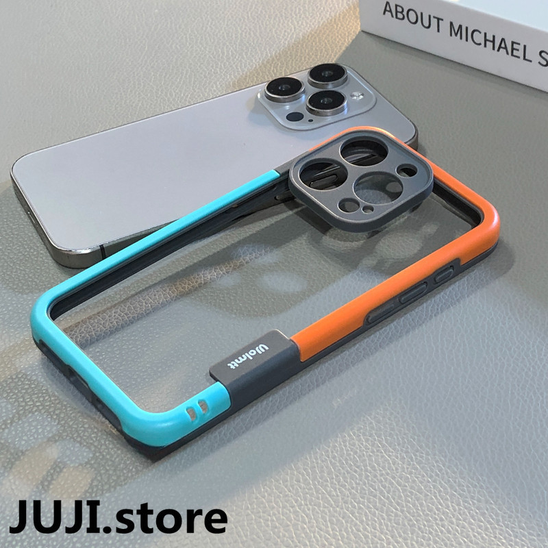 Juji Soft TPU กรอบกันชนสําหรับ iPhone 15 Pro Max 14 13 12 11 Pro Max 7 8 Plus X Xs XR Xs Max เคสโทรศัพท์กันกระแทกป้องกันชายแดนเท่านั้นไม่มีกลับ