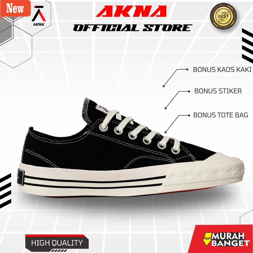 Lokal Akna รองเท้าผ้าใบผู้ชายแบรนด์ท้องถิ่น - 97s Low Black White Mens Womens Shoes