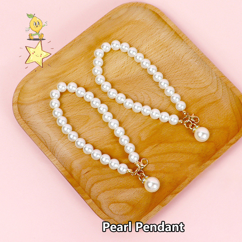 [mozh] จี้กุญแจโซ่มุกพร้อมอุปกรณ์เสริมกระเป๋าเจาะอุปกรณ์เสริมในรถยนต์มือถือฝาครอบหูฟังตกแต่งความคิดสร้างสรรค์ [TH]