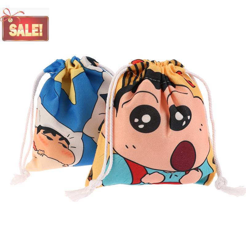 Bl Crayon Bundle Pocket Drawstring การ์ตูนกระเป๋าผ้าขนาดเล็ก Sundries Storage Bag Multi-Function กระเป๋าเครื่องสําอางแบบพกพา A