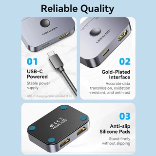Vention HDMI Switcher 8K Bi-Direction 2.1 HDMI Switch 1x2/2x1 อะแดปเตอร์ 2 in 1 Out Converter สําหรับ PS4/5 กล่องทีวี HDMI Splitter