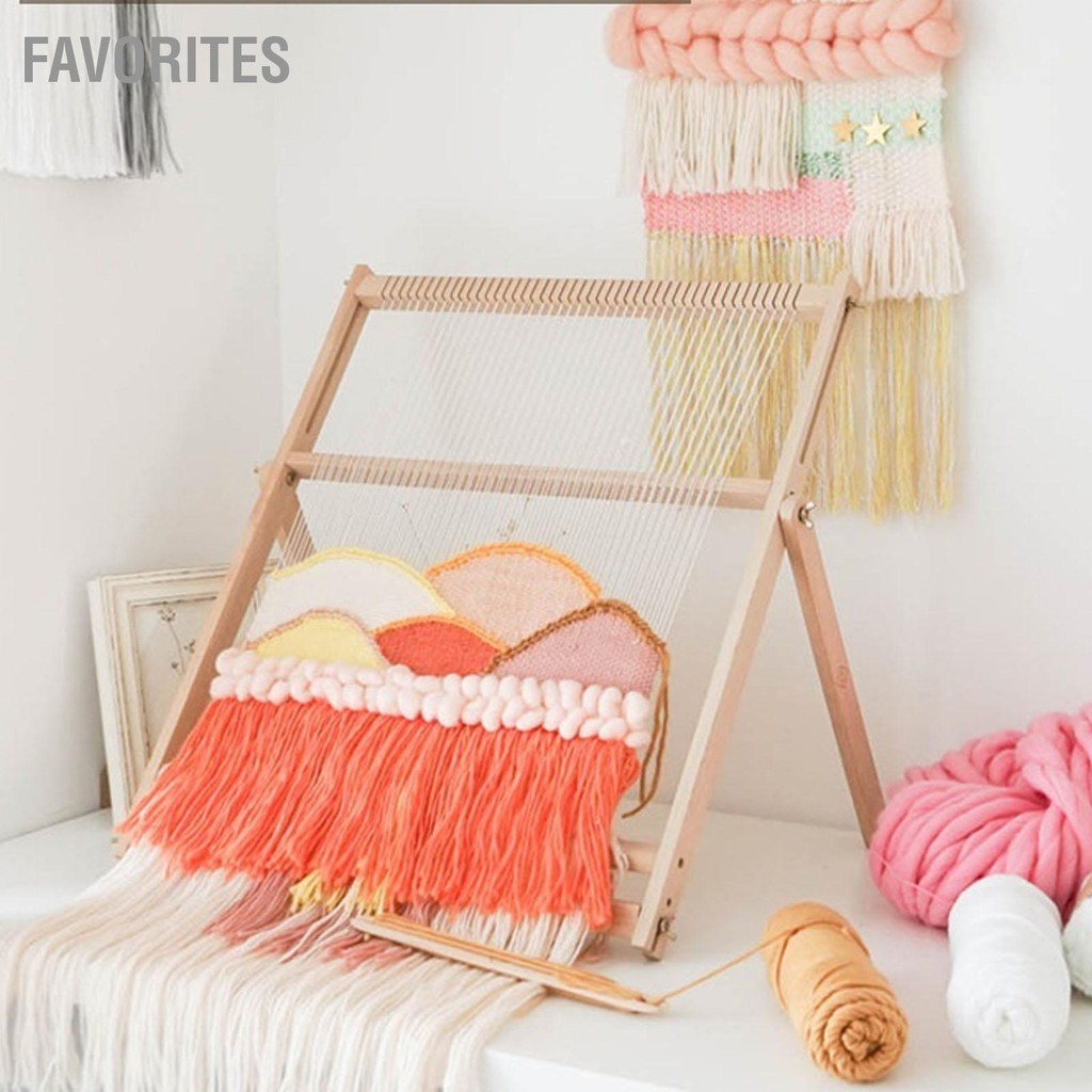 Favorites Tapestry Loom ใช้งานง่าย DIY Craft เครื่องทอผ้าไม้ ชุด สำหรับเด็กเริ่มต้น