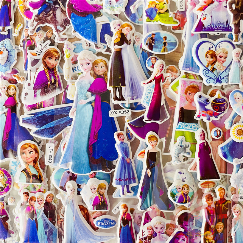 สติ๊กเกอร์รางวัล DIY Disney Frozen Q-2 1sheep การ์ตูน 3D Puffy Bubble สติกเกอร์ Waterpoof ของเล่น PVC สติกเกอร์