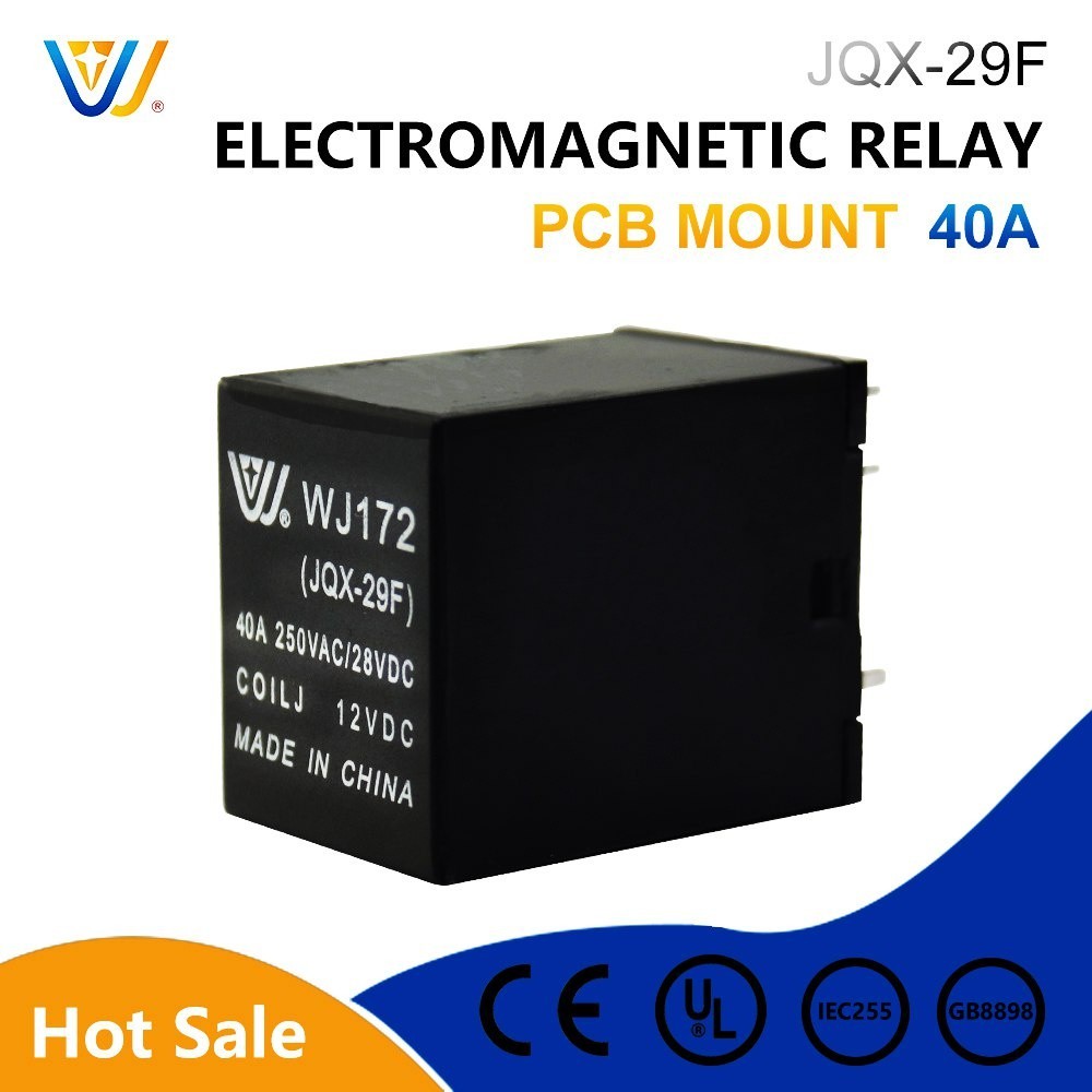 ✪WJ172 220/240V AC 40A 6PIN Coil Power Relays SPDT JQX-1Z JQX-29F jqx29fa PCB Mount Electromagnetic