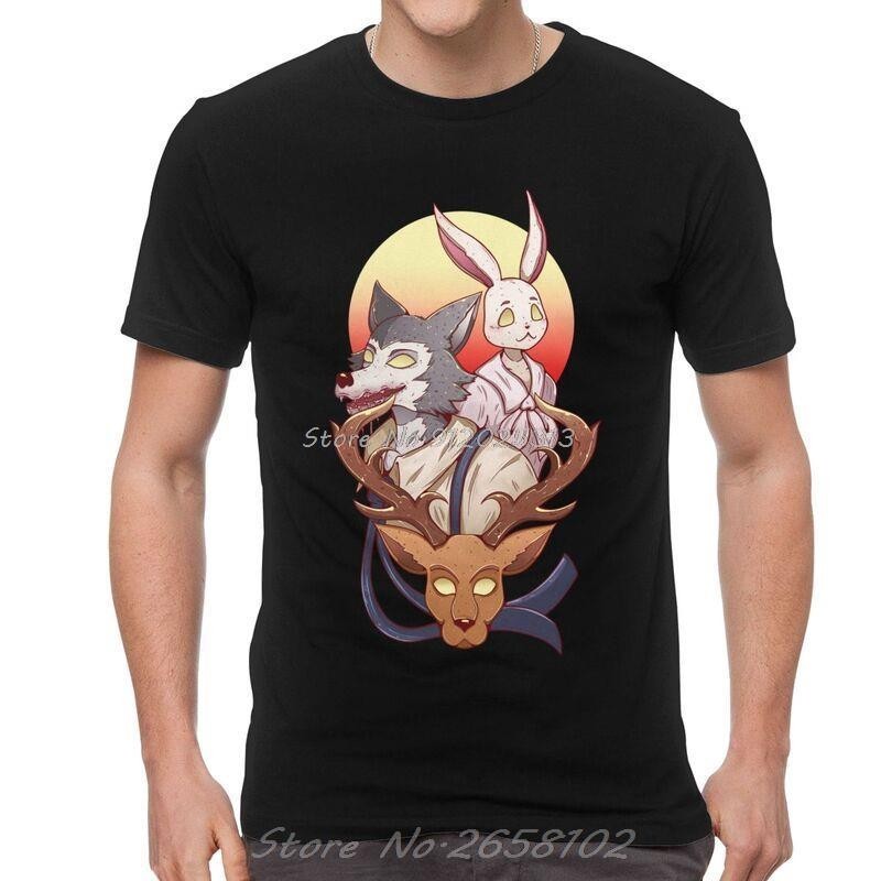 ญี่ปุ่นอะนิเมะ Beastars T เสื้อผู้ชายแขนสั้นผ้าฝ้ายเสื้อยืดสัตว์หมาป่า Furry Manga Haru Louis Tee คว