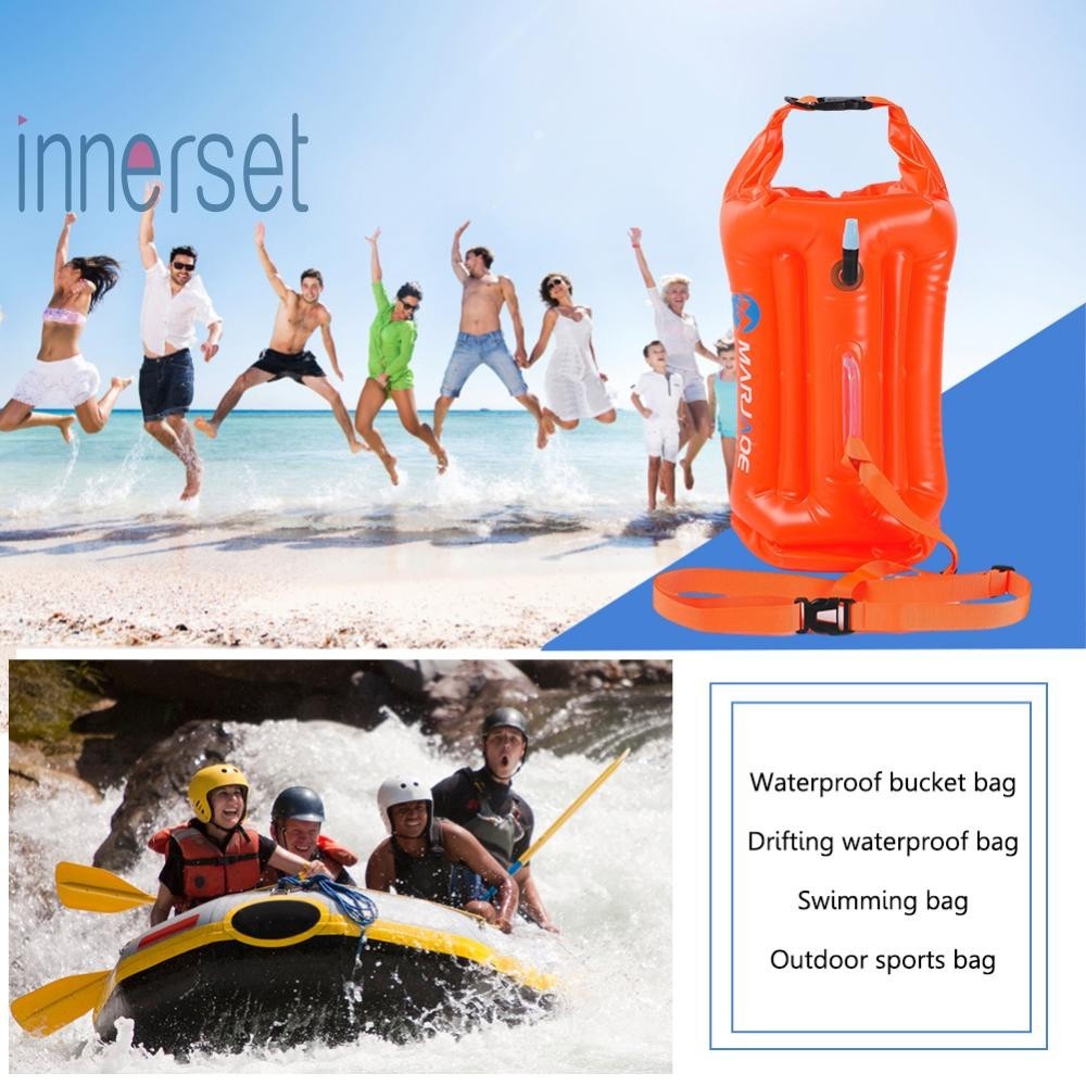 20l Tow Float Dry Bag with Storage Room Swim Safety Float Swim Buoy for Kayaking [innerset.th]