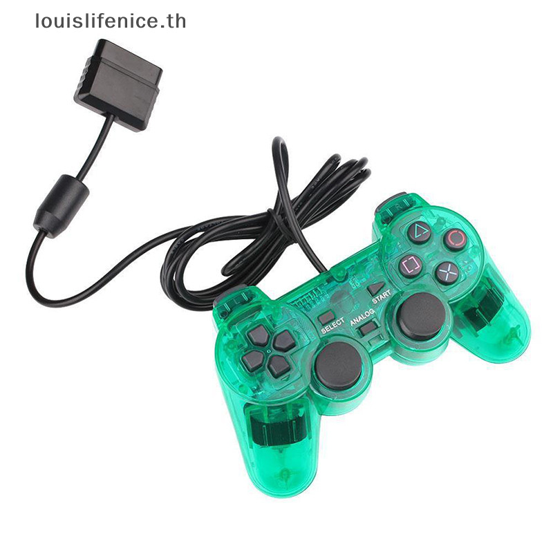 Lnth เกมแพดแบบมีสายตัวควบคุมการสั่นสะเทือนคู่เข้ากันได้ Ps2 สําหรับ Playstation 2 HOT