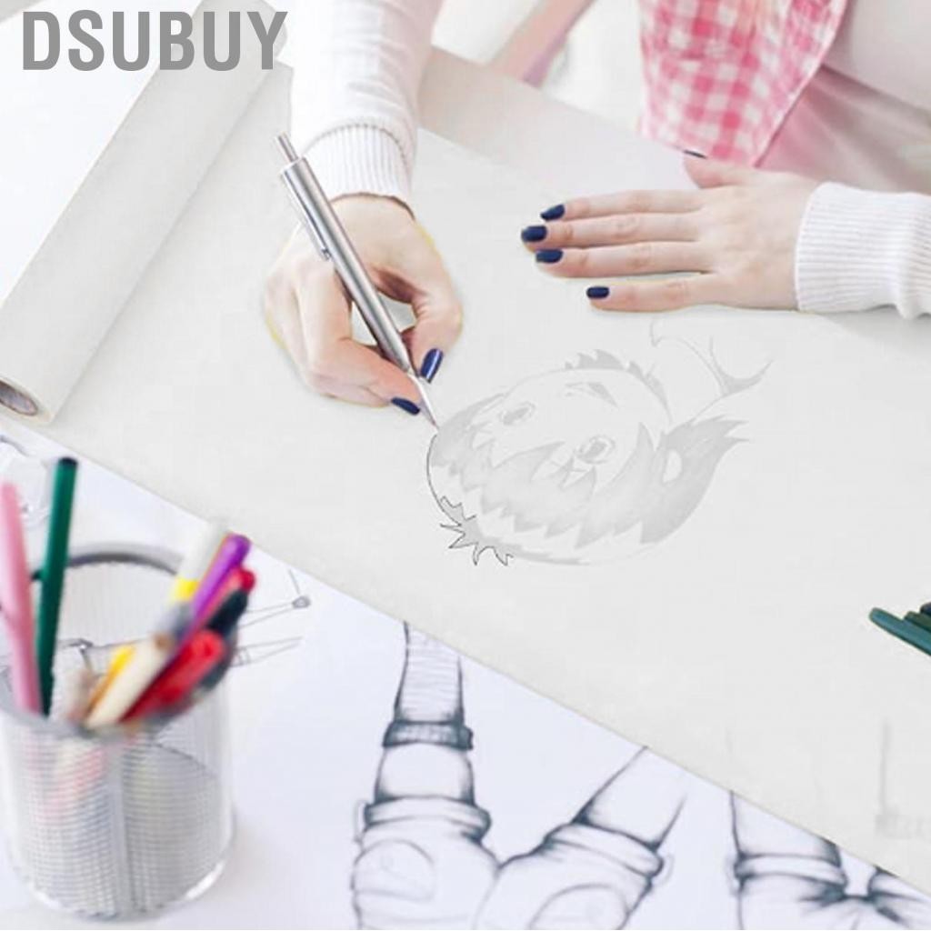 Dsubuy Tracing กระดาษม้วนใช้งานง่าย 24 นิ้ว Cuttable สีขาว Trace ความยืดหยุ่นที่ดีโปร่งใสไม่ Blotchy