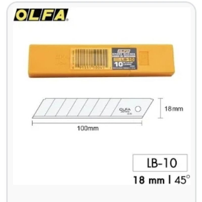 ใบมีด OLFA ใบมีด ใบมีดคัตเตอรออฟ่า LB-10 10ใบ/1ห่อ