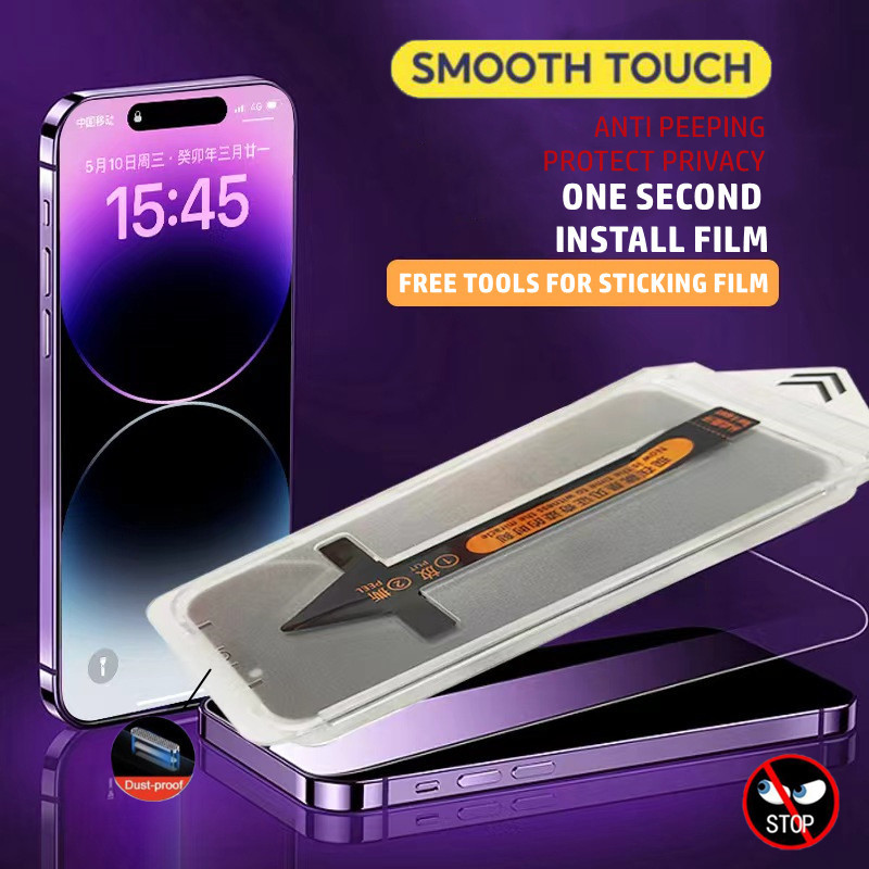 9d HD/ความเป็นส่วนตัวป้องกันกระจกนิรภัยโทรศัพท์Protector Iphone 16 15 14 13 12 11 Pro MAX 16 Plus Mini X/XS MAX XR 8 7 6 15Plusหน้าจอพร้อมชุดกําจัดฝุ่นอัตโนมัติ