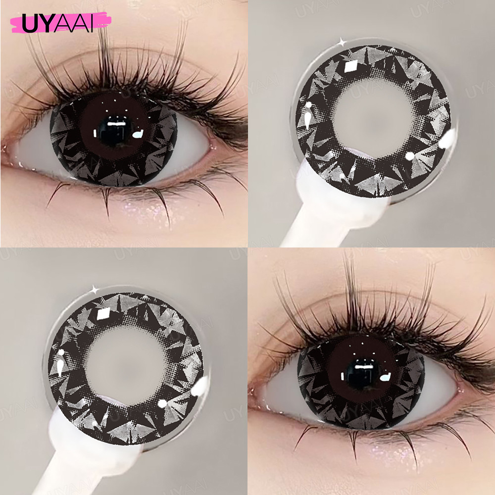 UYAAI 【0.00~-6.00】 1 คู่คอนแทคเลนส์สี Diamond รายเดือน ชุดคอนแทคเลนส์ รายเดือน ปริมาณน้ำ 42% Contact Lens 14.5mm