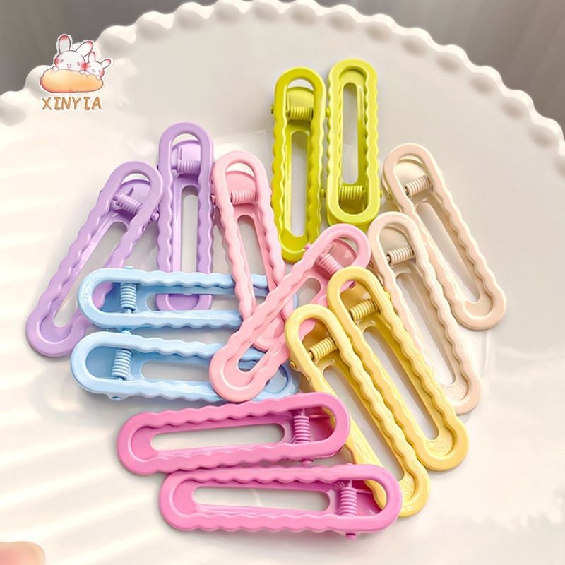 Wongingingr-candy Colored Hair Clip 2 ชิ้นชุดเดิมกว้างขอบ Bangs Clip Wavy Duckbill ClipsXINYIA.TH - รูปที่ 2