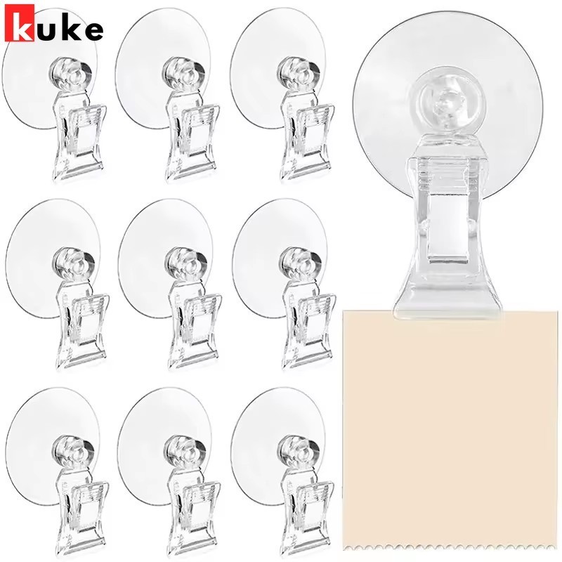 คลิปยึดโฆษณาแผ่นดูดพลาสติกใส / ขายึดแท็กราคา ที-แคลมป์ / แคลมป์สองหัว / โฟลเดอร์ชั้นวางแนวตั้งติดผนัง / เหมาะสําหรับห้างสรรพ