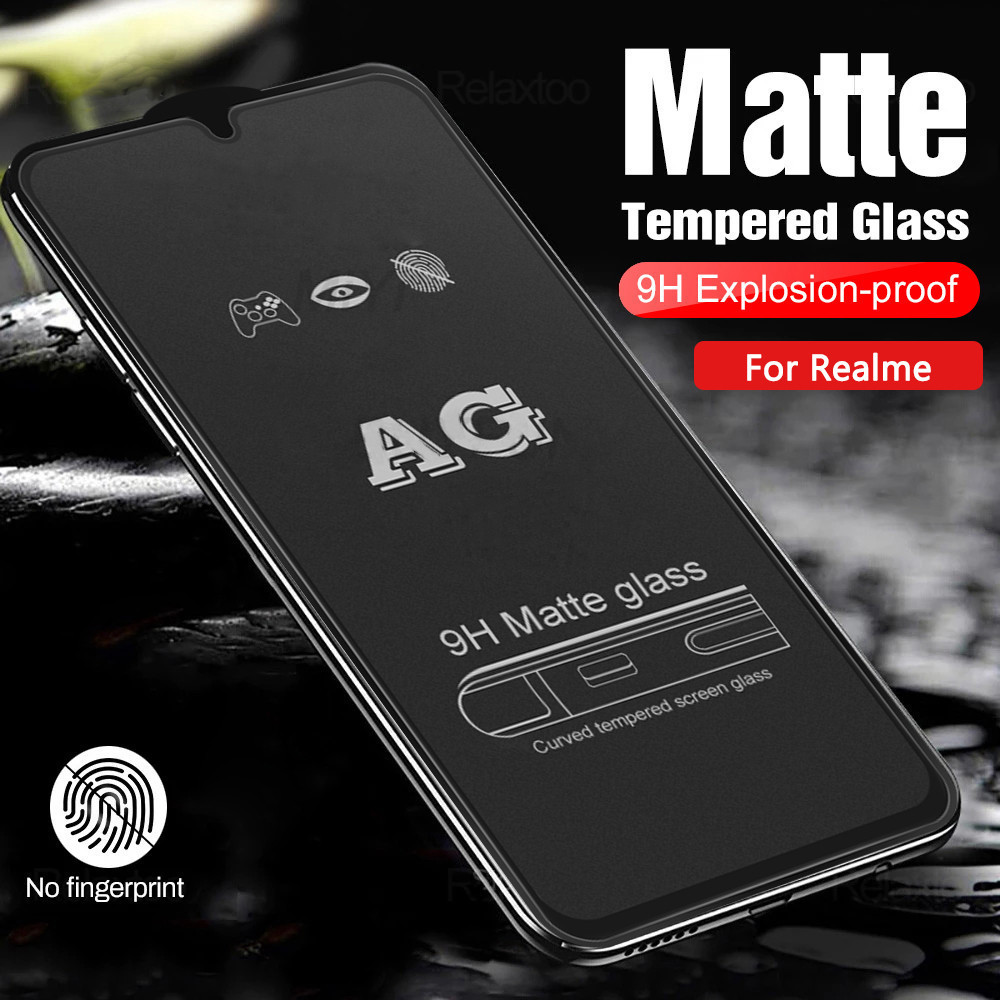 Matte ฟิล์มกระจก For Realme C35 C53 C30 C63 C1 C2 C3 C11 C15 C20 C21 C25Y C33 10 6 7 8 9 2 3 5 Pro 12 Plus X50 5s 5i 6i