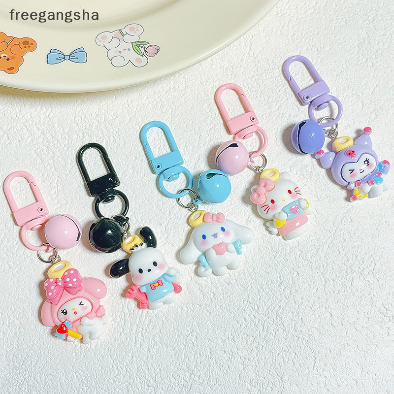 [FREG] Kawaii การ์ตูน Kuromi Melody Pochacco Cinnamoroll Kt แมวจี้น่ารักอะนิเมะพวงกุญแจกระเป๋าแขวนอุปกรณ์ตกแต่งของขวัญ FDH