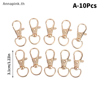 Annapink.th 10 ชิ้น/เซ็ตโลหะหมุนกุ้งก้ามกรามตะขอ Clasp พวงกุญแจ Snap Clasp กระเป๋าเครื่องประดับ Lanyard Trigger หัวเข็มขัด DIY กระเป๋าอุปกรณ์เสริม EN