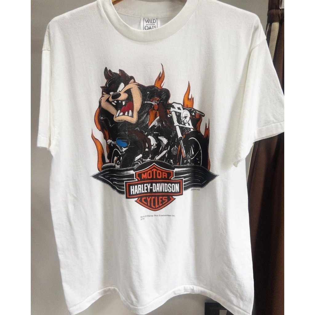 ใหม่ ⚡️⚡️RESTOCK NOW⚡️⚡️BURNING TAZ HARLEY DAVIDSON T-SHIRT