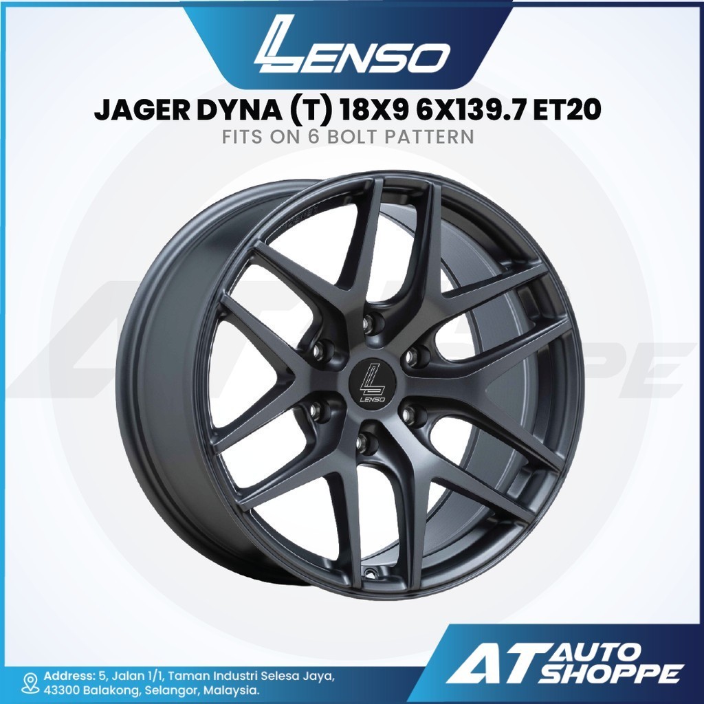 Lenso Jager Dyna (T) - สีดํา / มิล 18x9 ET20 6x139.7 (1 ชิ้น)