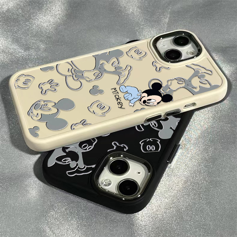 เคสโทรศัพท์ลายการ์ตูนน่ารักเข้ากันได้สําหรับiphone 15 14 13 12 11 Pro Max Xr X Xs Max 7 8 SE 2020 เลนส์โลหะกันกระแทกซิลิโคนอ่อนนุ่มปกหลัง