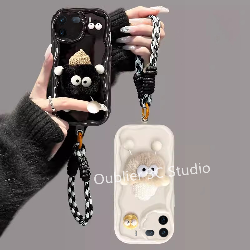 ปลอก เคส VIVO IQOO Z9 Z9X Z7 Z7X 12 Y02 Y02A Y02T 5G เคสโทรศัพท์ ดีไซน์ใหม่น่ารักการ์ตูน 3Dตุ๊กตาถ่านหินบอล Glossy ครีมเลนส์ป้องกันปกอ่อน Case 2024