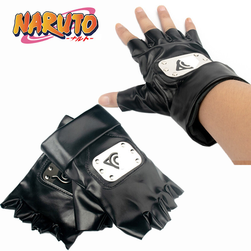 อะนิเมะ Naruto Kakashi ถุงมือ Pu หนัง Fingerless ถุงมือ Ninja Props อุปกรณ์เสริมถุงมือ