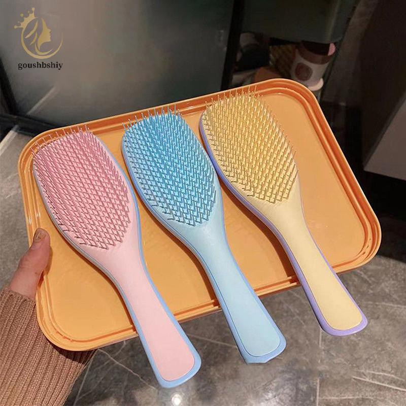 [goushbshiy] 1pc หวีนวดหนังศีรษะ Anti-static นวดแปรงผมไม่ผูกปม Tangle Detanglle อาบน้ํานวดแปรงผมสําหรับทุกสภาพผม TH