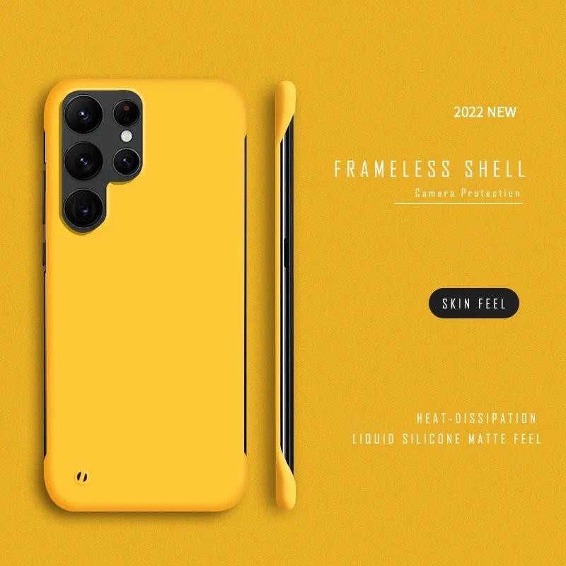 Ultra Slim PC Frameless สําหรับ Samsung S24 S23 Ultra S22 S21 S20 FE S10 S9 S8 Plus หมายเหตุ 20 Ultra 10 9 8 Matte Hard ฝาครอบโทรศัพท์