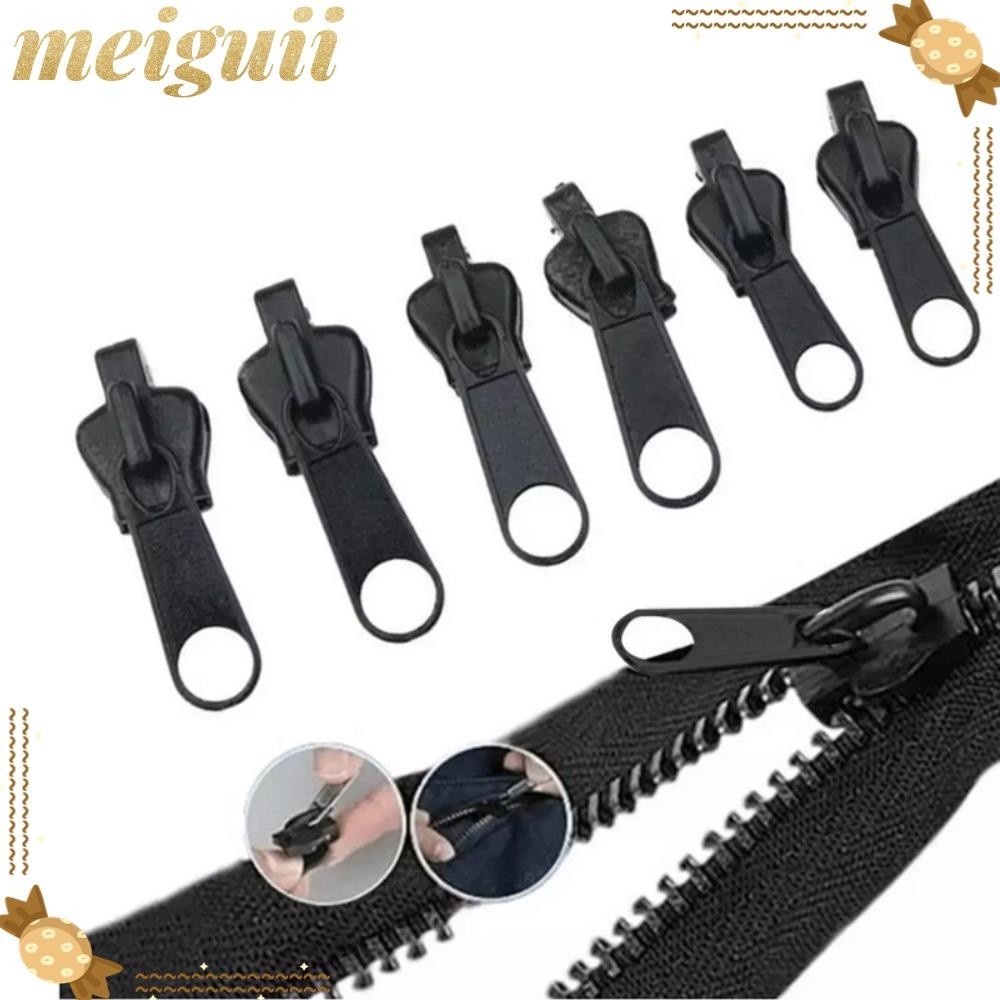 Meiguii 6 ชิ้นเปลี่ยนซิป, DIY เย็บที่ถอดออกได้ซ่อมซิป,กระเป๋าเป้สะพายหลังแบบใช้ซ้ําได้ซ่อมหัวซิป